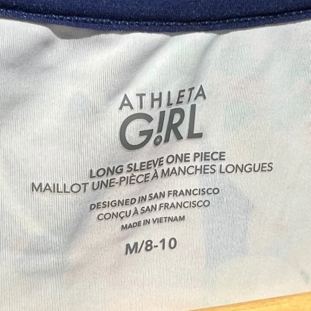 Athleta Girl Rashguard Swimsuit Size Long Sleeve Size MEDIUM 8-10 Bora Bora
